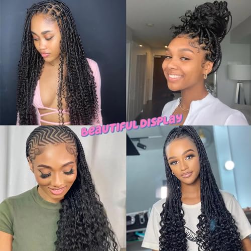 24 Inch Deep Wave Human Braiding Hair for Boho Braids Curly Human Hair Braiding Hair Wet and Wavy Unprocessed Virgin Boho Hair for Braiding Natural Color 2 Bundles/Pack (Total 100G)