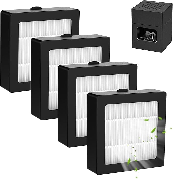 FUKANG Smokeless Ashtray Replacement Filters 4Pack - HEPA & Carbon Layer for Smoke, Dust, Odor Elimination