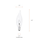 Sylvania Double Life Incandescent Light Bulb, B10, 25W, 150 Lumens, 2850K, Candelabra Base, Clear, Soft White - 4 Pack (13306)