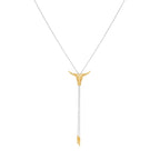 NEPULOY Western Cowgirl Two Tone Bull Head Necklace for Women Rodeo Jewelry