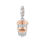 Alstade Coffee Cup Dangle Charm 925 Sterling Silver Charms fits Bracelets and Necklace Pendant Bead Charms Jewelry Present for Women Family Friends