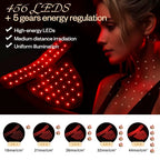 Red Light Therapy for Face Set, Led Mask Light Therapy for Face & Neck, Near-infrared Light 850nm and Red Light 630nm, 5 Gears Energy Adjustment, Black