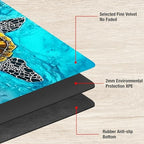 Playmats for Magic: The Gathering MTG Card Game Mat Plus 50 Pcs Card Sleeves, 24 x 14 inch TCG Mat with Stitched Edge for Commander Deck Duskmourn Board Game, Turtle Swim in Ocean