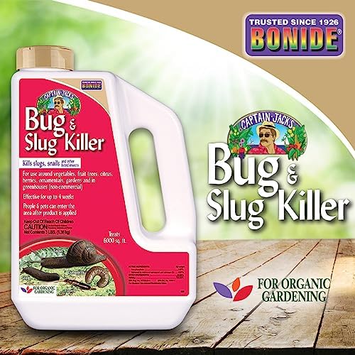 Bonide Captain Jack's Bug & Slug Killer Granules, 3 lb. Long Lasting Protection, For Organic Gardening, Safe for Pets