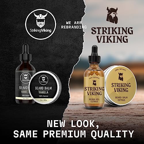 Striking Viking Boars Hair Beard Brush for Men - 4.2" Ergonomic Design with Naturally Derived Beach Wood - For Men's Beard & Mustache Care