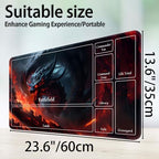 for MTG Game Playmat, for Magic TCG Rubber Play mat,Tabletop Card Playmats with Smooth Surface,Trading Card Inked Game Mat with New Zones,Battle Game,Fire Dragon