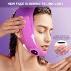 JUSRON V Line Face Lifting Tape Face Strap, Soft Silicone Chin Strap for Women and Men 23-27 Inches (Purple)