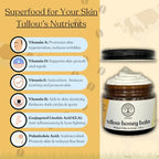 Beef Tallow for Skin | TALLOW HONEY BALM | 2 Ingredients | 100% Grass-Fed Tallow & Raw MN Honey | Whipped & UNSCENTED | Whole Body & Face Balm for Sensitive, Dry Skin, Eczema, Psoriasis, Rosacea (2oz)