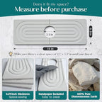 Dreatim Faucet Mat for Kitchen Sink - Wider Diatomite Fast Drying Stone Sink Tray, Super Absorbent, Prevents Moisture Buildup - Faucet Splash Guard for Bathroom Counter [Light Grey, 15x5.3inch]