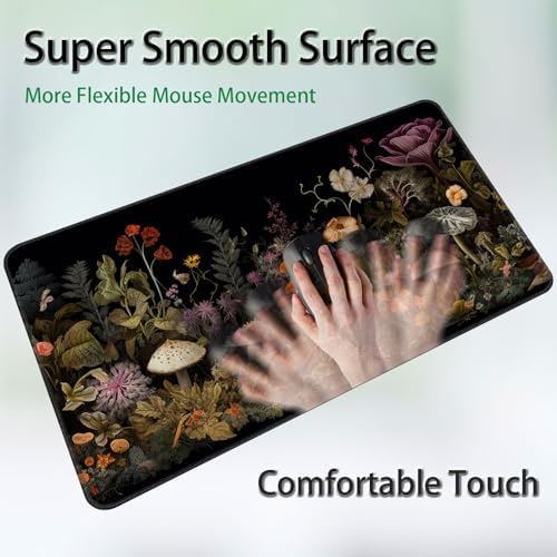 for MTG Game Playmat, for Magic TCG Rubber Play mat,Tabletop Card Playmats with Smooth Surface,Trading Card Inked Game Mat,Battle Game,Wildflower Mushroom