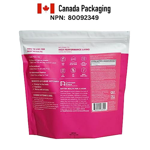 BHB Exogenous Ketones Drink Mix Packets - Real Ketones Keto Electrolytes Powder Packets No Sugar with 4 Main Fasting Electrolytes plus Hydrating Patented Keto BHB Salts - 30 Count Raspberry Lemonade