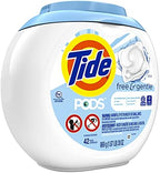 Tide Pods Liquid Detergent Pacs, Free & Gentle, 42 Count (Pack of 4) (Packaging May Vary)