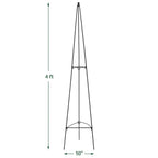 Arcadia Garden Products – No Assembly Required – 4 ft Folding Metal Obelisk Trellis for Climbing Plants – Plastic-Coated Grow Support for Indoor Outdoor Flowers, Vegetables, Vines, Ivy