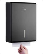 AIKE 400 Sheets Wall Mount Paper Towel Dispenser,Fit Multifold Paper,Black