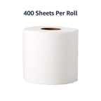 AmazonCommercial 2-Ply Ultra Plus Toilet Paper, Bath Tissue, Soft and Strong, Septic Safe, Unscented, 400 Sheets per Roll, 80 Individually Wrapped Rolls for Business Use