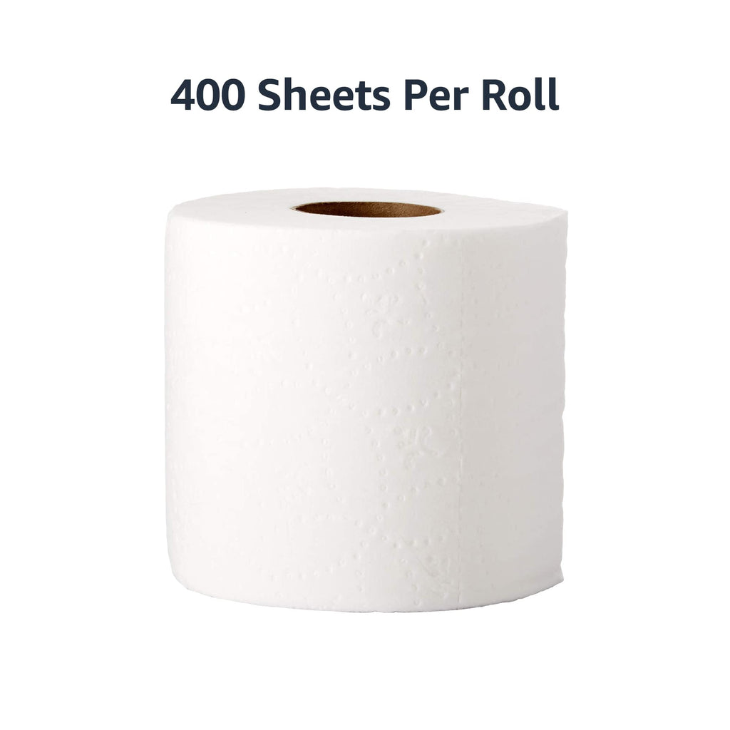 AmazonCommercial 2-Ply Ultra Plus Individually Wrapped Toilet Paper, White, Septic Safe, Compatible with Standard Dispensers, 400 Sheets per Roll (24 Rolls), 4.1 x 3.6 Sheet