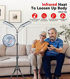 Red Light Therapy Lamp, Infrared Light Therapy with Stand - 660nm Redlight and 850nm Near Infrared Light Device for Body Pain Relief Skin Care