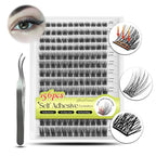 Self Adhesive Lash Clusters 156PCS No Glue Needed Self Adhesive Eyelashes 8-16mm Mix Self Stick Eyelash Clusters Pre-Glued 0.07mm Thickness One-Step Cluster Lashes Press on Lashes