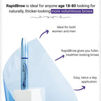 rapidBrow Eyebrow Enhancing Serum 3 mL - Hydrating Hair Serum for Visibly Thicker-Looking Brows with Hexatein 2 Complex