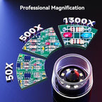 TOMLOV DM702 Digital Microscope, Full View Coin Microscope with 10" Screen, Coin Magnifier with Light for Collectors, Soldering Microscope for Micro Electronics Repair, Magnifying Glass for Adults