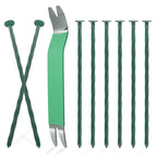 Bakulyor 100 Pack Metal Landscape Stakes, 6 Inch Artificial Turf Spikes, 6 Gauge Large Landscaping Nails, Green Edging Anchoring Staple for Garden Ground Grass Lawn Paver Timber Border Weed Barrier 6"