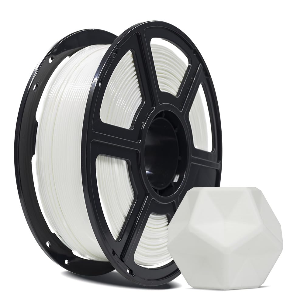 FLASHFORGE 3D Printer Filament, PLA PRO Filament 1.75mm, 1KG Spool (2.2lbs), Dimensional Accuracy +/- 0.02mm for FDM 3D Printers, Better Tenacity & No Knotting (White)