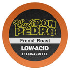 Cafe Don Pedro French Roast Low Acid Coffee Pods - Compatible with Keurig K-cup Coffee Maker, Dark Roast 100% Arabica, Battles Heartburn, Acidic Reflux (72)