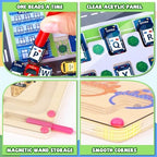 2 in 1 Magnetic Color and Number Maze,Montessori Toy for 3-6 Years Old,Wooden Magnet Balls Puzzles,Toddler Busy Board Game,Preschool Learning Activities,Christmas & Birthday Gift for Kids