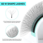 VAVALASH 6D W Shape Eyelash Extension 6D Premade Fans 0.07 D Curl Volume Lash Extensions Easy Fanning False Lashes Matte Black Volume Premade Cluster W Lashes(W Shaped-6D-0.07-D-8mm）