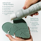 EcoTools Makeup Brush Cleansing Pad + Deep Clean Shampoo Bundle, Brush Cleaner Mat & Makeup Brush Cleanser For Deep Cleaning Tools, Clean Formula, Cruelty-Free, & Vegan, 2 Piece Set