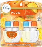 Febreze Plug In Air Freshener, Odor-Fighting Scented Oil Refill, Tropical Blend Scent, 2 Refill