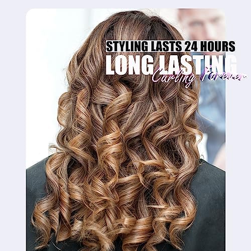 Long Barrel Curling Iron 1 Inch, Extra Long Curling Iron for Thin Hair, Ceramic Curling Iron Infused Argan Oil & Keratin, Long Lasting Styling, 11 Adjustable Temp, Include Clips & Silicone Pad