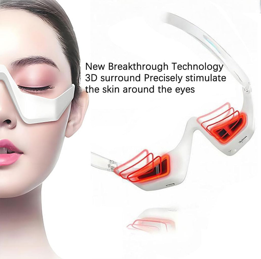 Revitalise Eyes Red Light Therapy Glasses,Microcurrent Eye Beauty Device Botanique Paris under Eye Device Revital Eyes Bag Remover for Reduce Dark Circles Puffiness Wrinkles Relax Eye Strain