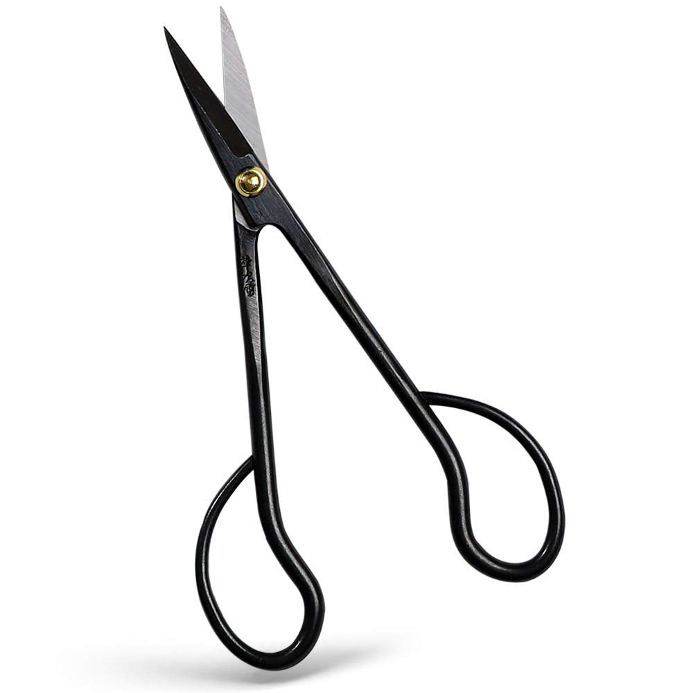 Wazakura Satsuki Bonsai Scissors, Made in Japan 7 inch (180 mm), Japanese Bonsai Garden Tools, Hasami Pruning Shears - Satsuki Style, Black