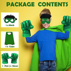 NuGeriAZ Superhero Hands for Kids Smash Punches Gloves Toy Children's Plush Boxing Glove Set Kids Cosplay Costumes for Boy Christmas Birthday Gift(Green A)