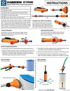 Jet Stream Spa & Pool Filter Cleaner Dual Tool Set with Fan Spray Head for Outer Pleats + Long-Reach 360° Cartridge Core Cleaning Wand