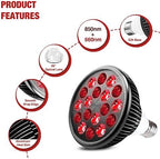 Red Light Therapy Bulb, Red Light Therapy for Body and Face Use, 18 LEDs 660nm Red and 850nm Near Infrared Red Light Therapy Lamp Suitable E26 Socket (Only Bulb)