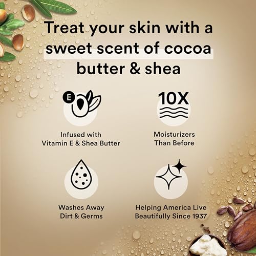 Suave Moisturizing Body Wash, Cocoa Butter and Shea with Vitamin E Extract, No Parabens, No Phtahaltes, 18 Oz Pack of 6