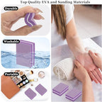 102pcs Toe Separators Set - Premium Pedicure Tool Super Soft Pedicure Toe Separator- Mini Nail Buffer Block File 80/100 Grit 2 Sided, Purple