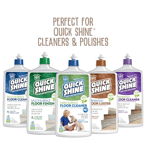 Quick Shine Ultimate Gold Clean + Polish Mop Kit | All-in-One 9 Pc Kit w/Interchangeable Attachments | No Batteries Needed | Pro Cleaning System for All Floor Types | 2-in-1 Mop