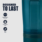BlenderBottle Shaker Bottle with Pill Organizer and Storage for Protein Powder, Classic V2 ProStak System, 22-Ounce, Ocean Blue