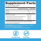 Doctor's Best Omega 3 Fish Oil Supplement for Women & Men - Source of DHA, EPA, & Omega-3 Fatty Acids, Purified, High 2000 mg Potency, Heart Health Support, Non-GMO, Gluten Free - 120 Marine Softgels