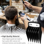 CR8GR8 for Wahl Clipper Guards Set, 10 Pcs Compatible with Wahl Guards for Clippers from 1/16” to 1”, Universal Barber Guards with Metal Clip fits for All Wahl Clippers Combs #3170-400, Black