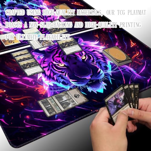 Board Game 14x24in MTG Playmat Compatible for OCG CCG RPG TCG Playmats (Tiger's Head 2)