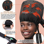Hair Dryer Bonnet, Large Bonnet Hooded Hair Dryer Attachment for Speeds Up Drying Time & Deep Conditioning, Fits All Head Sizes & All Hair Styling, for Women Long Curly Braid Hair (Black, Universal)
