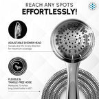 Luxury Spa Series, 6 Spray Settings 4.5 inch Hand Held Shower Head, Extra Long Stainless Steel Hose, MAXX-imize Your Shower with Showerhead in Polished Chrome Finish