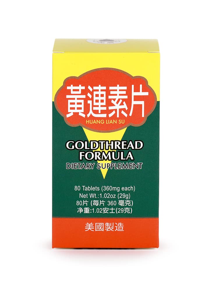 LaoWei Goldthread Formula - for Promote A Healthy Digestive System 360mg 80 Tablets Made in USA