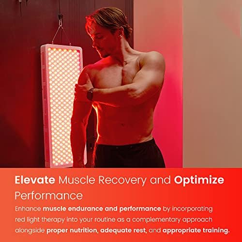 Bestqool Red Light Therapy Device, 4 Wavelengths Full Body Near Infrared Light Therapy, Elite Grade Dual Chip 150 LEDs, High Power Output Red Light Panel for Anti-Aging, Pain Relief. 250W.