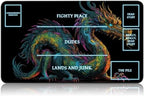 for MTG Game Playmat, for Magic TCG Rubber Play mat,Tabletop Card Playmats with Smooth Surface,Trading Card Inked Game Mat with White Zones,Battle Game,Colorful Dragon