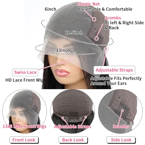 32 Inch 13x6 HD Deep Wave Lace Front Wigs Human Hair Pre Plucked 200% Density Transparent Deep Curly Lace Frontal Wigs Human Hair With Baby Hair Glueless Human Hair Wig For Women